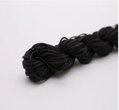 Нейлоновий шнур для плетіння браслетів 1 мм Чорний 1 метр 000001671 фото