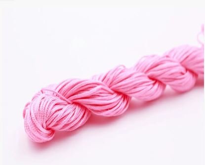 Нейлоновий шнур для плетіння браслетів 1 мм рожевий  1 метр 000001702 фото