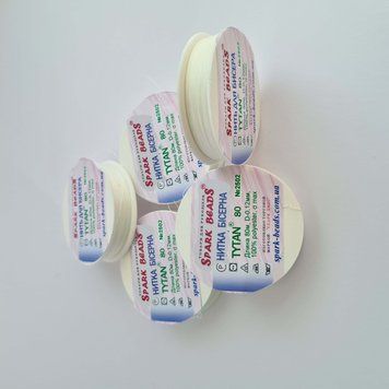 Нитка для бісеру TYTAN 80 №2502 біла (молочна) 80 м