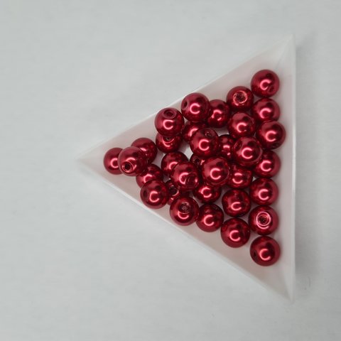 Круглі бусини 8 мм червоні 000002040 фото