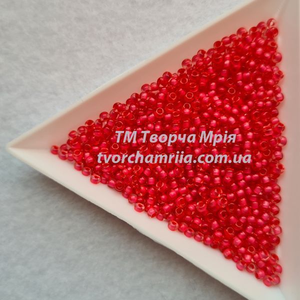 80998 Чешский бисер Preciosa 10/0 прозрачный розовый с прорисованной серединкой 80998 фото