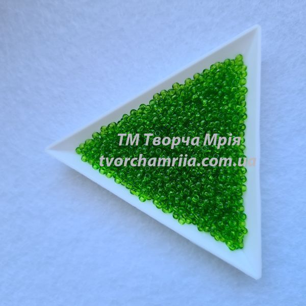 50430 упаковка 500г Чешский бисер Preciosa 10/0 насыщенно-зеленый прозрачный 50430 упаковка 500г фото