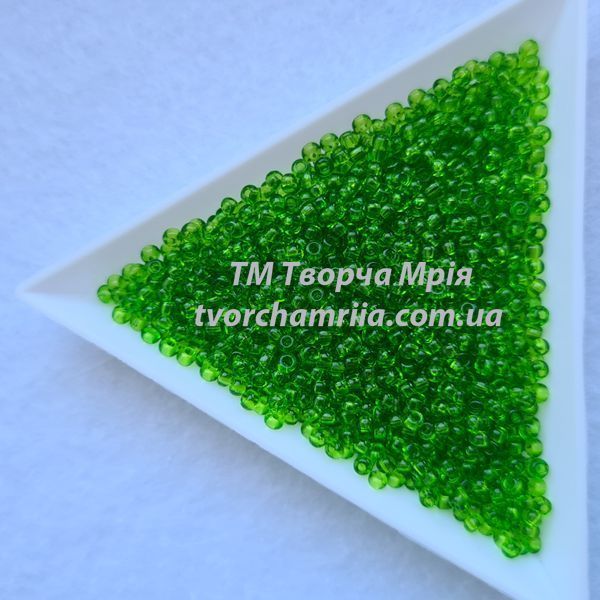 50430 упаковка 500г Чешский бисер Preciosa 10/0 насыщенно-зеленый прозрачный 50430 упаковка 500г фото
