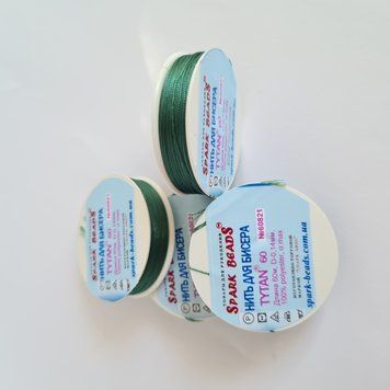Нитка для бисера TYTAN 60 №60821 зеленая темная 60 м (Spark Beads) 000002227 фото