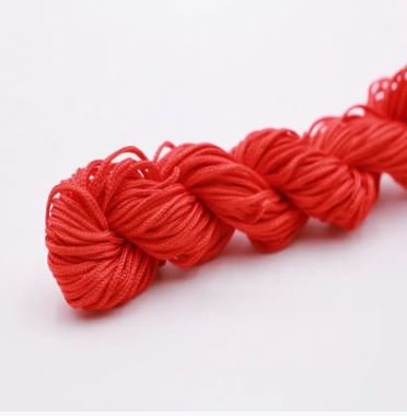 Нейлоновий шнур для плетіння браслетів 1 мм Червоний 1 метр 000001670 фото