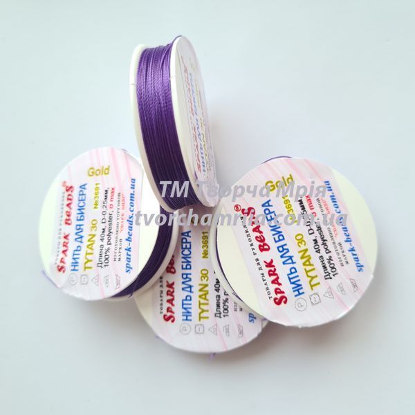 Нитка для бісеру TYTAN 30 №3691 GOLD Фіолетовий 40 м  (Spark Beads) 000002347 фото