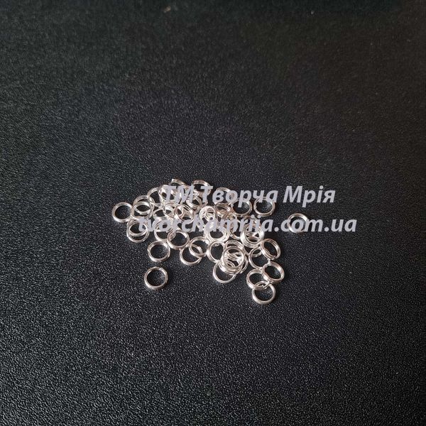 Кольца двойные металлические серебряные SILVER 6 мм 000002146 фото