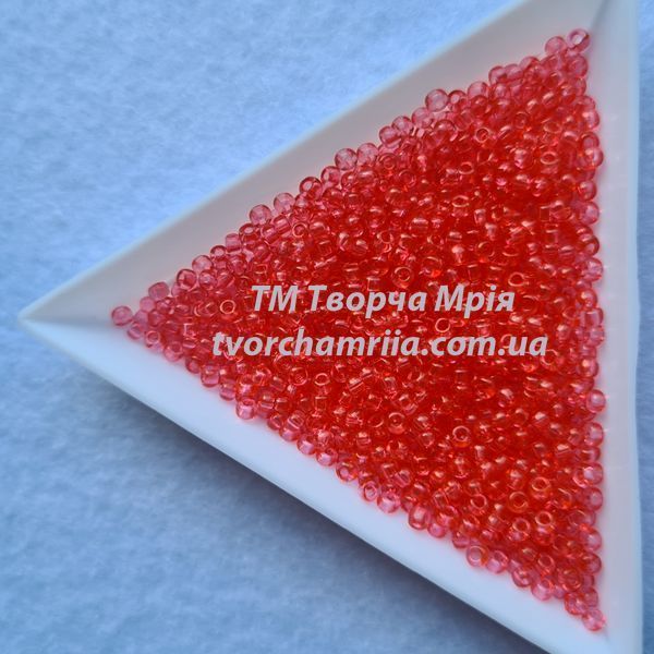 01191 упаковка 500г Чешский бисер Preciosa 10/0 коралловый прозрачный сольгель