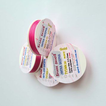 Нитка для бісеру TYTAN 30 №3010 GOLD Рожевий 40 м  (Spark Beads)