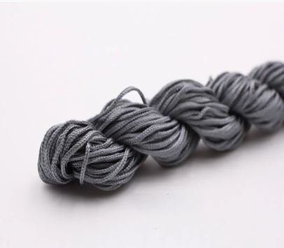 Нейлоновий шнур для плетіння браслетів 1 мм темно-сірий 1 метр 000001704 фото