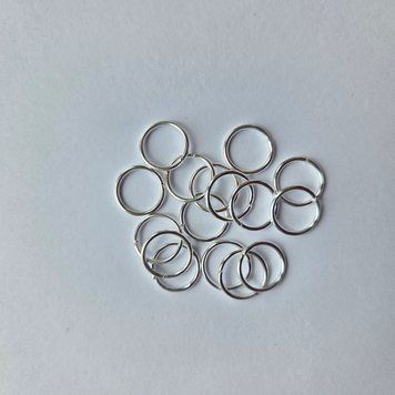Кільця одинарні металеві срібні SILVER 12 мм 000002481 фото