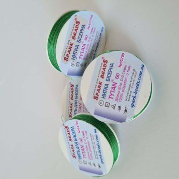 Нитка для бисера TYTAN 60 №63709 зеленая 60 м (Spark Beads) 000001974 фото
