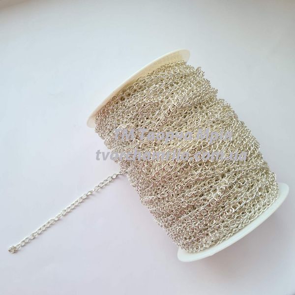 Ланцюжок, SILVER, товщина дроту 0,9 мм, ланка 4,5х6,5 мм, 1 м 000002210 фото