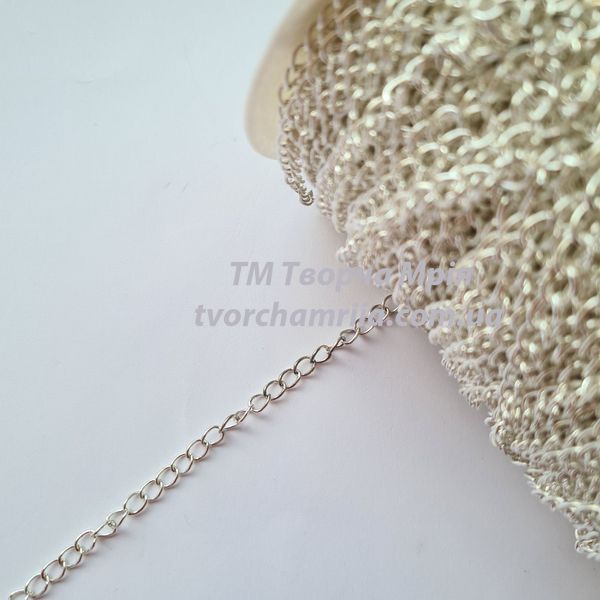 Ланцюжок, SILVER, товщина дроту 0,9 мм, ланка 4,5х6,5 мм, 1 м 000002210 фото