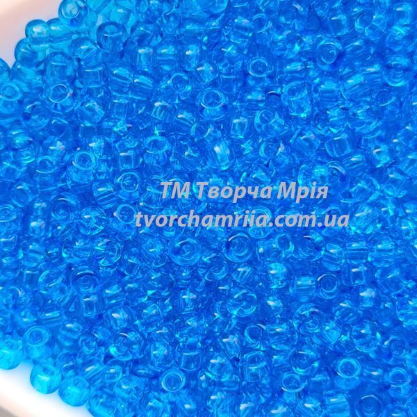 01634 Чешский бисер Preciosa 10/0 голубой прозрачный сольгель Чешский бисер Preciosa 10/0 синий прозрачный сольгель 01634 фото