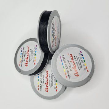 Нить для бисера TYTAN 60 №2799 чёрная 100 м (шайба) 000002450 фото