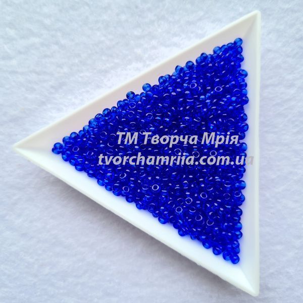 30050 упаковка 500г Чеський бісер Preciosa 10/0 синій, прозорий 30050 упаковка 500г фото