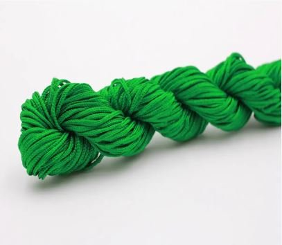 Нейлоновий шнур для плетіння браслетів 1 мм зелений 1 метр 000001705 фото