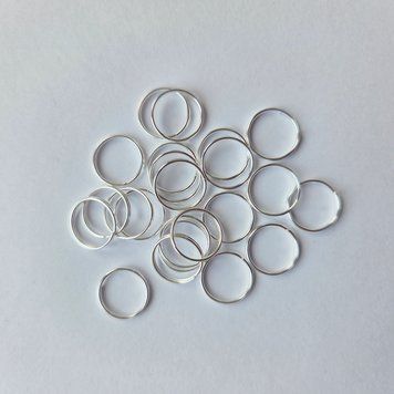 Кільця подвійні металеві срібні SILVER 12 мм 000002490 фото