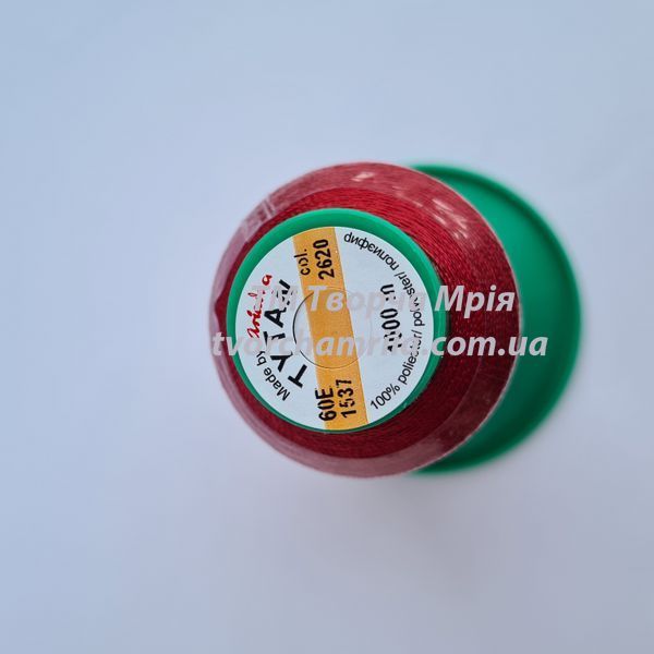 Нитка для бисера TYTAN 60 №2620 бордовая 1000 м 000001651 фото