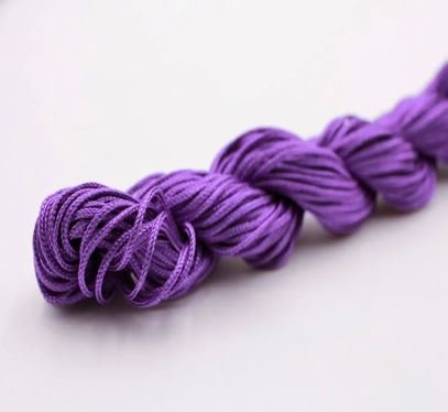 Нейлоновий шнур для плетіння браслетів 1 мм фіолетовий 1 метр 000001693 фото