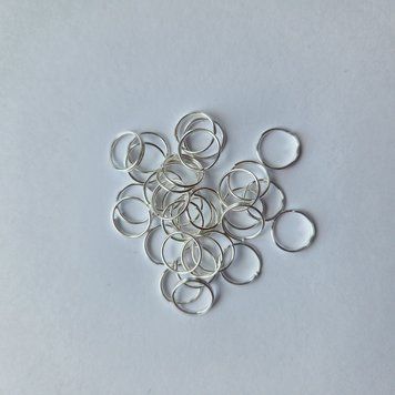 Кільця подвійні металеві срібні SILVER 10 мм 000002492 фото