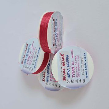 Нитка для бисера TYTAN 60 №61781 красно-розовая 60 м (Spark Beads) 000001988 фото