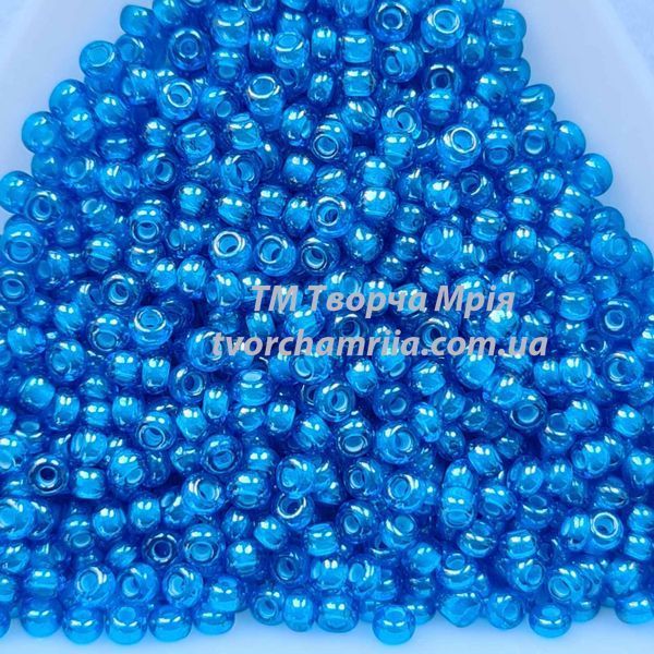 65157 Чешский бисер Preciosa 10/0 голубой прозрачный с прорисованной серединкой 65157 фото