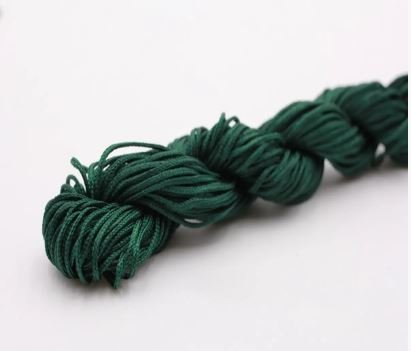 Нейлоновий шнур для плетіння браслетів 1 мм смарагдовий 1 метр 000001699 фото
