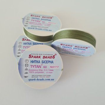 Нитка для бісеру TYTAN 60 №61717 зелений болотний 60 м (Spark Beads)