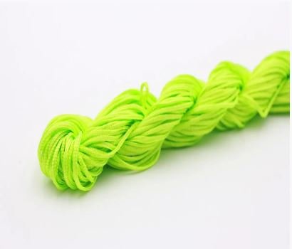 Нейлоновий шнур для плетіння браслетів 1 мм Салатовий Неон 1 метр 000001700 фото