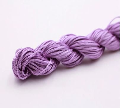 Нейлоновий шнур для плетіння браслетів 1 мм бузковий 1 метр 000001706 фото