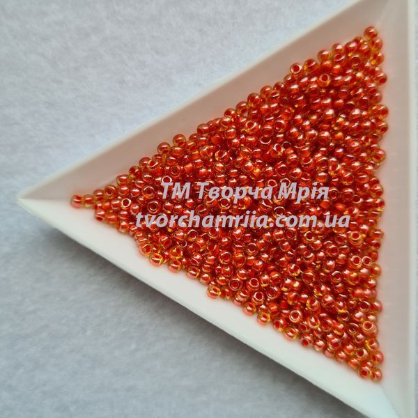 11398 Чешский бисер Preciosa 10/0 красный прозрачный с прорисованной серединкой 11398 фото