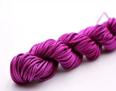 Нейлоновий шнур для плетіння браслетів 1 мм ліловий 1 метр 000001707 фото