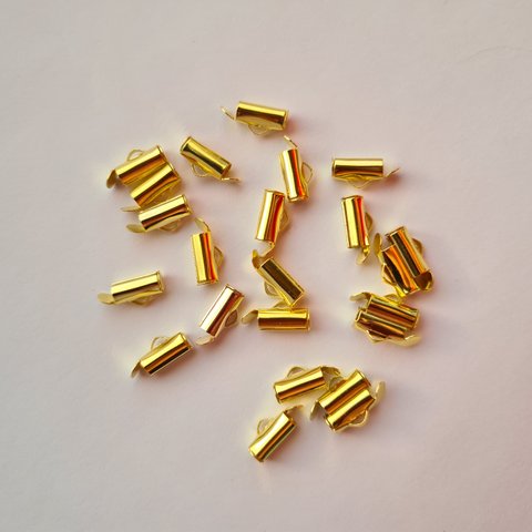 Кінцевик-трубочка слайдер для браслетів 10 мм золото (комплект) 000000985 фото